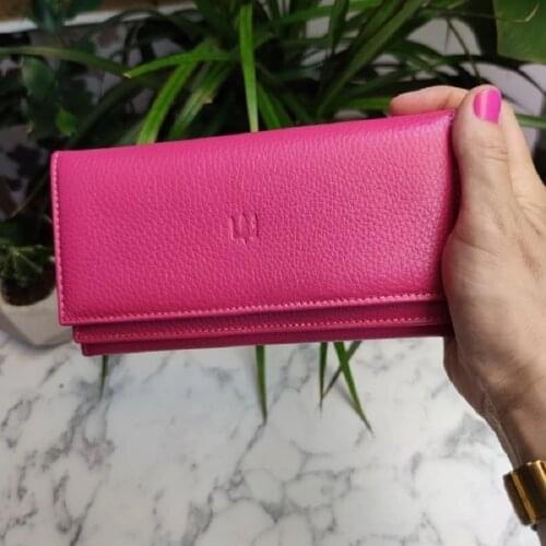 Da Vinci Womens Genuine Leather Women Clutch Bag, Handmade, Made in Turkey