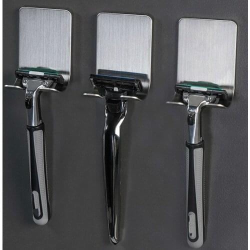 1/4PC 304 stainless steel Razor Holder Men Shaving Shaver Shelf Shaving Razor Rack Bathroom Home Viscose Wall Hooks Hanger