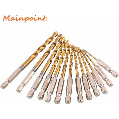 13Pcs HSS Hex Shank Quick Change Titanium Cobalt Drill Bits Sets Tool Multi Bits 1.5-6.5mm Countersink Electric Tools