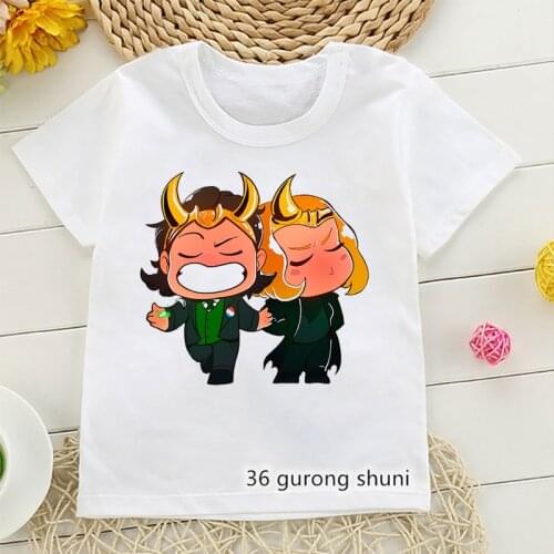 2021 Vintage Kawaii Kid Loki T Shirt Tva T-Shirt Tee Top Boys Clothes Kids Clothes Short Sleeve T-Shirts Harajuku Streetwear