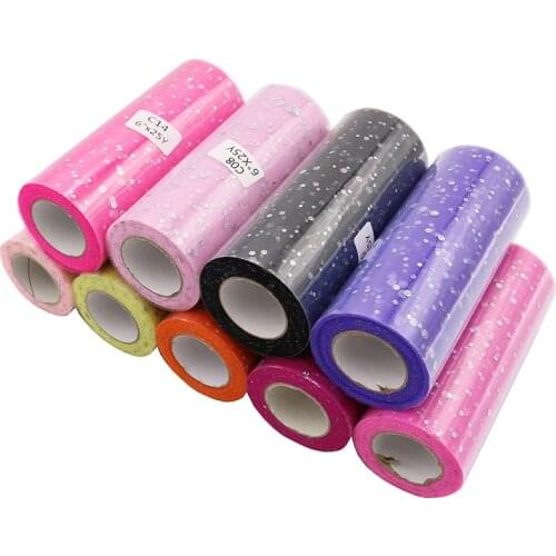 25yards 15cm Glitter Sequin Tulle Roll Spool Tutu Skirt Fabric Wedding Decoration Organza Laser DIY Crafts Birthday Party Supply