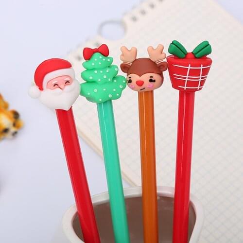 36 pcs/lot Santa Claus Christmas tree Elk Gel Pen Cute black ink Signature Pen School Office writing Supplies Promotional Gift