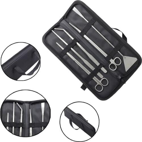 5 pcs/set Aquarium Tools Set Plants Tweezers and Scissors Grass Stainless Steel Cleaning Tools Plants Fish Tank Accessories