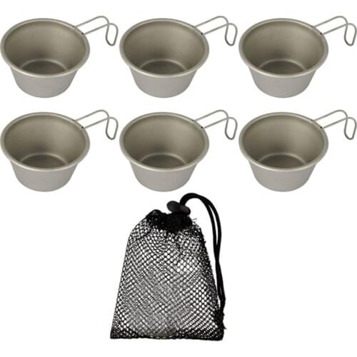 6PCS 50Ml Outdoor Small Wine Glass Portable Mountaineering Camping Barbecue Drinking Glass