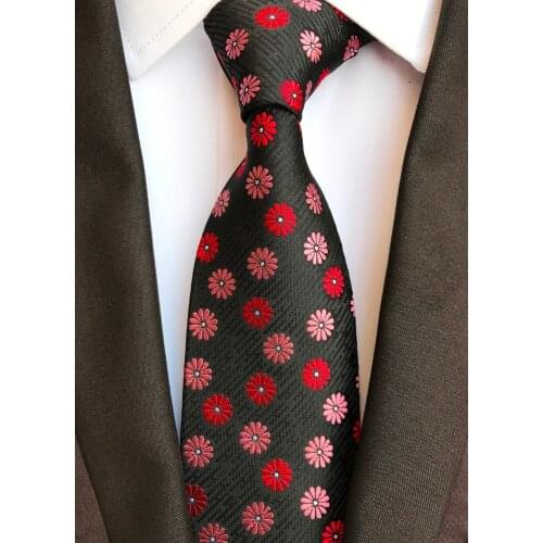 8cm Unique Designers Woven Ties Fashion Men Embroidered Floral Necktie