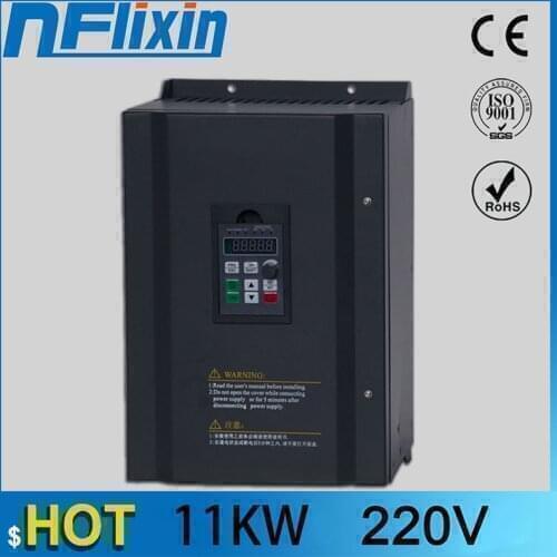 AC 220V 11KW single phase input 3 phase output frequency converter for motor Speed Controller 50HZ 60HZ inverter drives