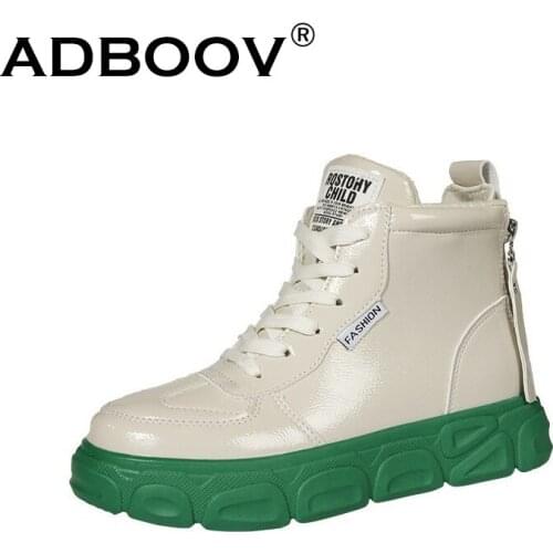 ADBOOV Fashion High Top Shoes Back Zip Women Shoes Winter Fur Lining Women Sneakers Zapatillas Mujer
