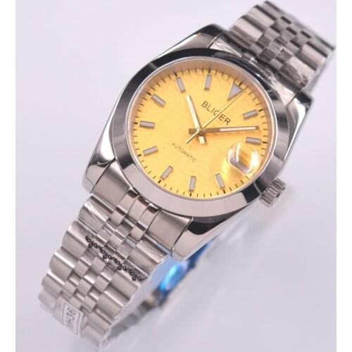 NEW 36mm / 40mm Bliger Gold Dial Sapphire glass NH35 Solid steel Mechanical Automatic Mans Watch