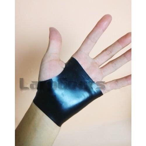 Black Sexy Natural Latex Fingerless Gloves Female Fashion Gloves
