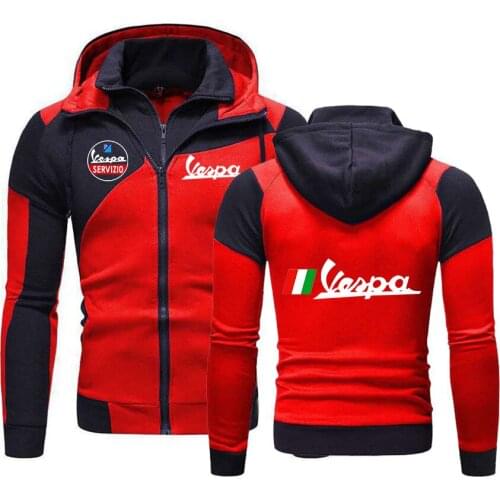 Men Vespa LogoZipper Clothing Jacket Cotton Sweatshirt Hoody Spring Autumn Hip Hop Harajuku Male Fleece Sportwear Hoodies