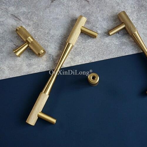 Luxury European 10PCS Pure Brass Knurled Furniture Handles Drawer Pulls Cupboard Wardrobe Kitchen Shoe TV Cabinet Pulls Knobs