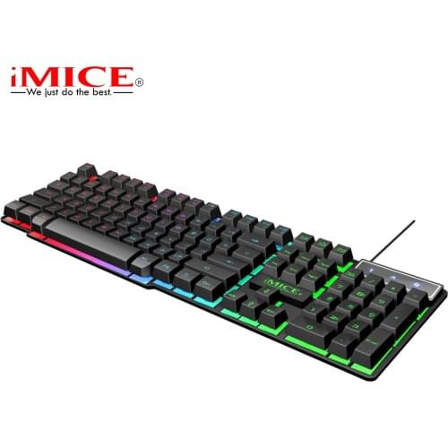 IMICE Wired Mechanical Feeling Ergonomics Backlit Gaming Keyboard 104 Rubber keycaps RGB Waterproof Computer Gamer keyboard
