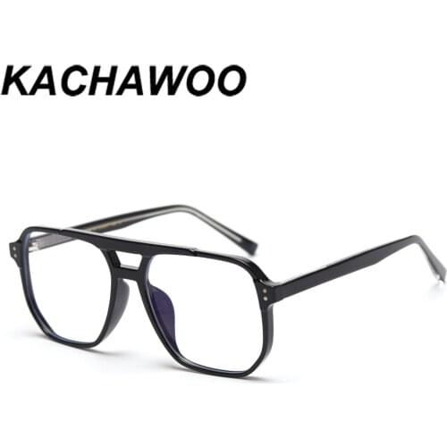 Kachawoo acetate square glasses for women accessories TR90 men glasses frame optical transparent black high quality unisex
