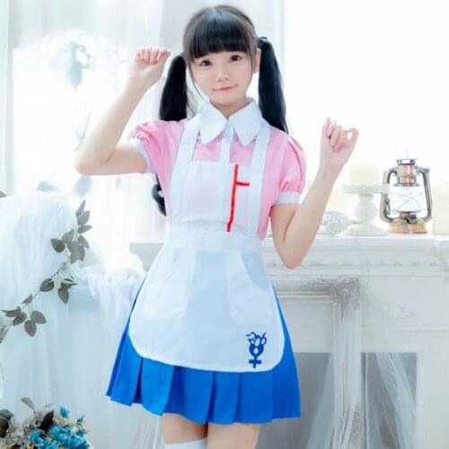 Anime Danganronpa Mikan Tsumiki Nurse Maid Outfit Cosplay Costume For Woman Girl Cute Lolita Dress