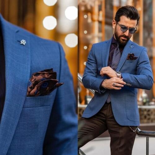 Customized Suit Top Men Slim Fit Peaked Lapel Wedding For Men Designer Groom Tuxedos Blazer 2021 New Arrival