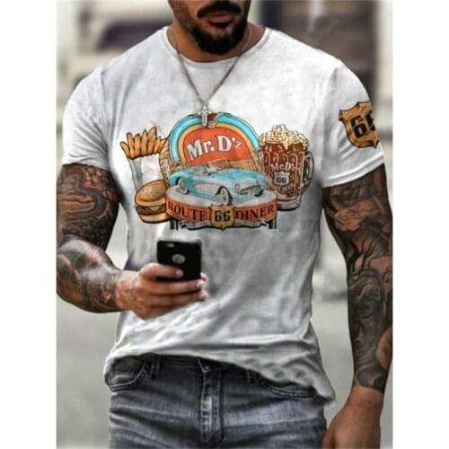 66 way letter printed T-shirt mens retro girl streetwear retro design short sleeve shirt polyester material 2021