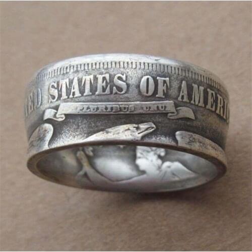 1875 History Mark Ring Classic Design Old Silver Color United States Words Engraved Jewelry For Men Personal Finger Accessories