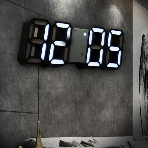 Wall Clock Watch Clocks 3D Led Digital Modern Design Living Room Decor Table Alarm Nightlight Luminous Desktop Display