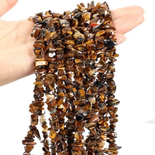 Natural Yellow Tiger Eye Stone Irregular Freeform Chip Gravel Beads DIY Bracelets Necklace Supplies For Jewelry Making 3-5-8mm