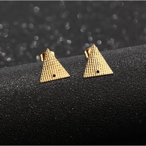 New 10pcs/lot Stainless Steel triangle Stud Post Earrings diy jewelry finding
