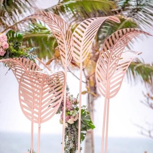 New Wedding Props Iron Banana Tree Leaf Free Size Road Lead Wedding Stage Layout Background T Station Decoration