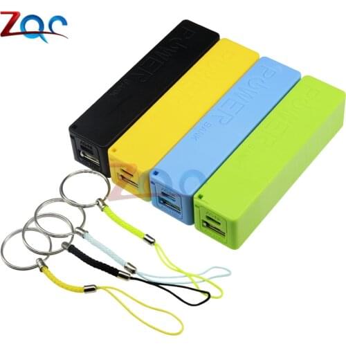 New Portable Power Bank 18650 External Backup Battery Charger With Key Chain Green Black Yellow Blue
