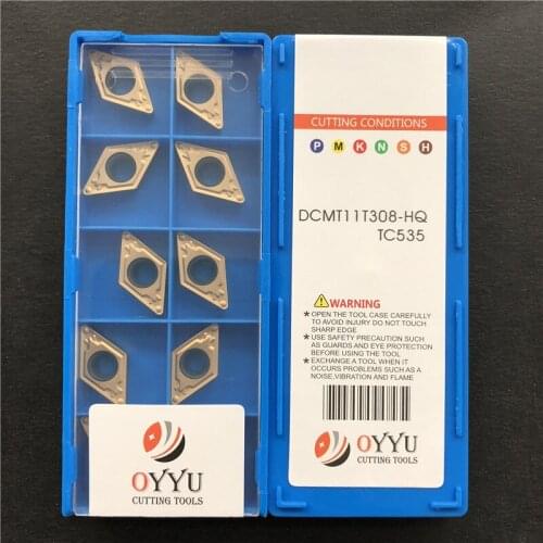 OYYU 10pcs DCMT11T308-HQ TC535 processing Steel and Cast Iron DCMT 11T308 Lathe Tools CNC Cutter Turning Tool utensili tornio