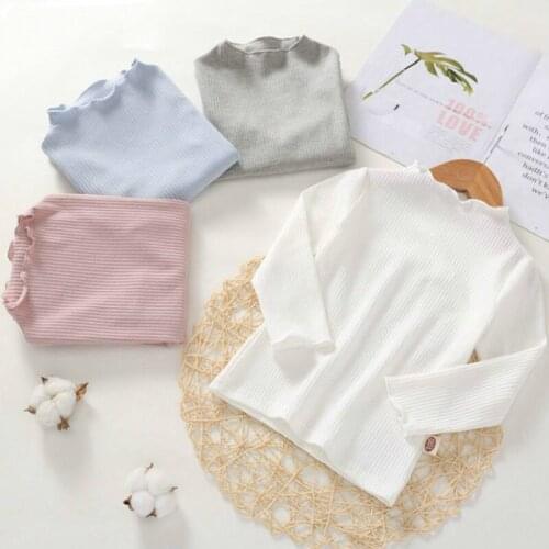 Girls Shirts Long Sleeve Tops for Kids Cotton Childrens Thermal Underwear Turtleneck Kids Bottom Toddler Undershirt