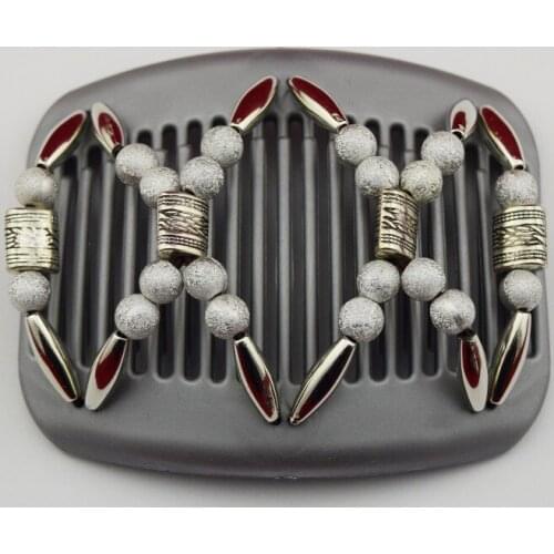 Silver Beaded metal polish Double Magic butterfly silver Comb 40 pcs/lot
