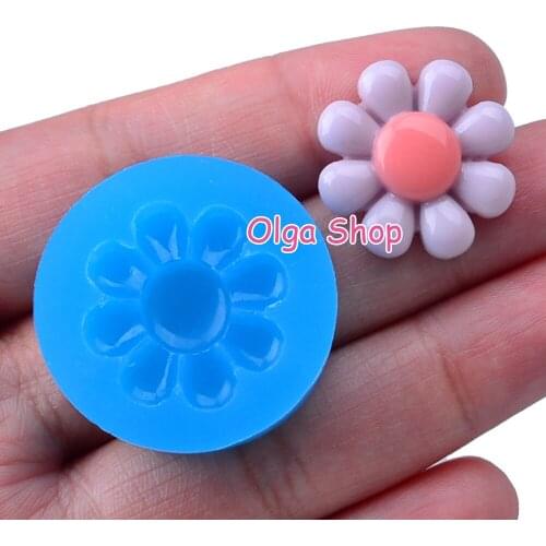 HYL266 22.7mm Flower Silicone Mold Fondant Cake Decoration Candy Resin Clay Earrings Necklace Craft Soap Candle FOOD SAFE