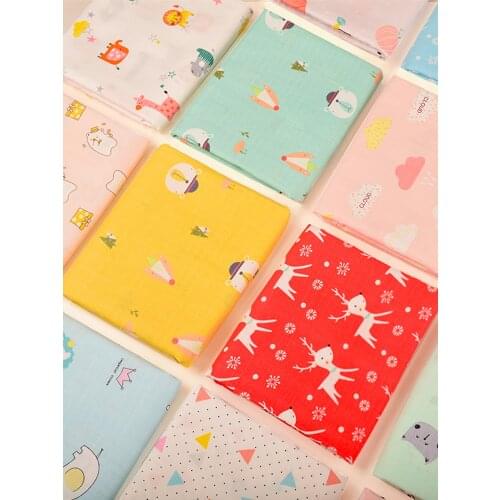 Fabric Cotton 100% Kids Princess Cartoon Anime Plant Printed Strawberry Dress Dinosaur Fabric Cotton Double Layer Gauze Sewing