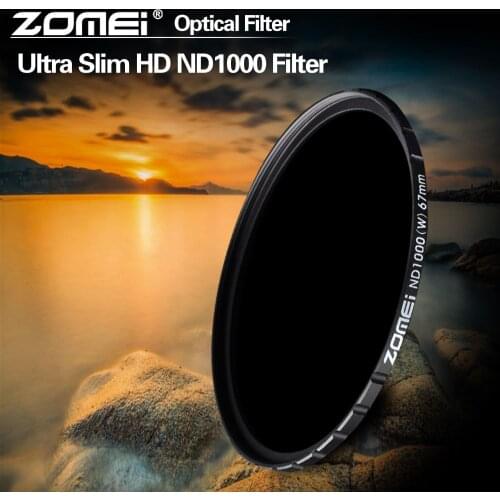 ZOMEI Optical Glass 10-STOP 52/58/67/72/77/82MM Ultra Slim HD Multi-coated Neutral Density ND1000 filter for Canon Nikon camera