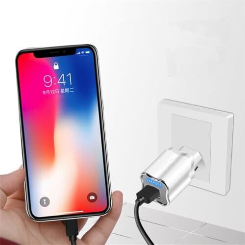 5V 2A Dual USB Wall Charger Universal Fast Charging Adapter With LED Light Portable Travel Charger for iPhone Samsung
