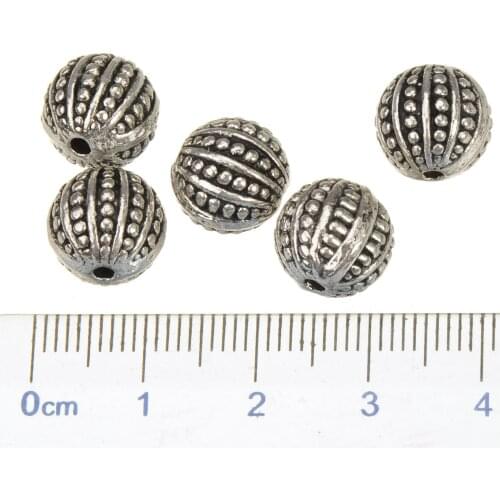 Jewelry beads 10mm bracelets handicrafts diy beadwork findings silver circle ball solid large metal wristlet suppliers new 15pcs