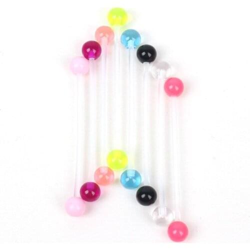 10PCS Acrylic Belly Button Ring Charm PTFE Pregnant Belly Rings for Women Navel Piercing Nombril Ombligo Body Jewelry 14g