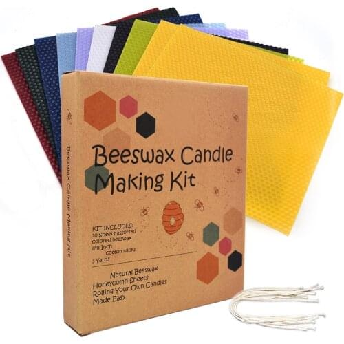 10pcs Beeswax Sheet DIY Candle Material Hand Roll Hand-rolled Smokeless 20*20cm Childrens Gift Handmade 20x20cm Handmad