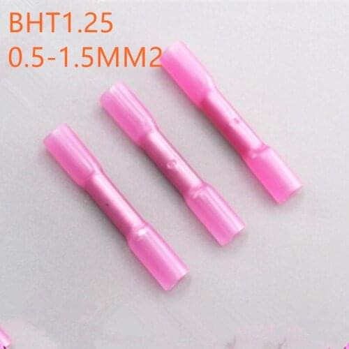 100pcs BHT1.25 Heat shrink waterproof Middle connector terminal nylon brass terminal 0.5-1.5mm2