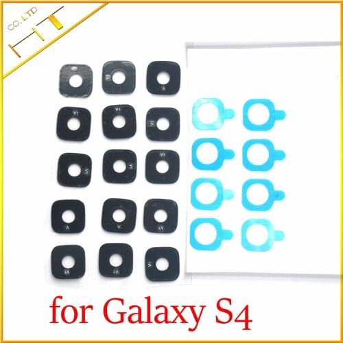 100pcs Glass material Back Main Camera Ring Cover Lens with sticker for Samsung Galaxy S4
