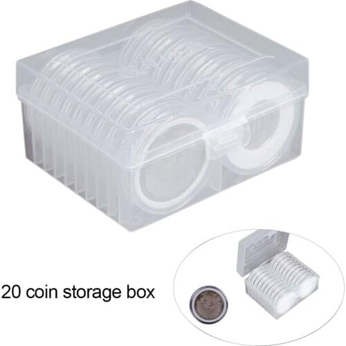 20Pcs/Lot Coin Holder Capsules And Coin Holder Case For Coin Collection Protector 16/20/25/27/30/38/46mm Coins Storage Box