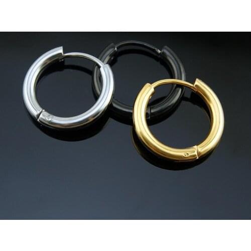3 Color Small Hoop Earrings Korean Punk Gold Black Steel Color Women Men Jewelry Bijoux Accessory Party Mom Brincos Fashion Gift