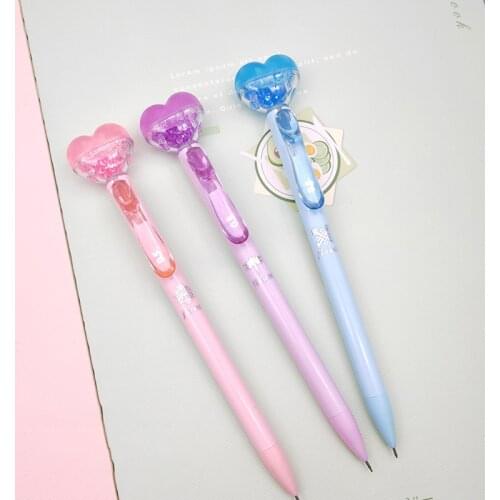 3PCS/lot Color Creative Press Automatic Mechanical Pencil 0.5/0.7mm Lead Refill With love Eraser School Office Supply Stationery