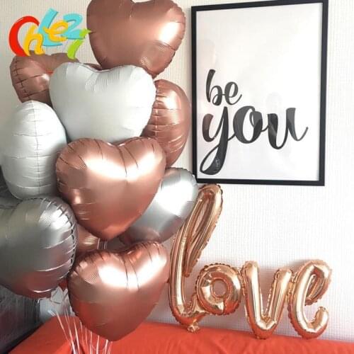 50pcs Chrome metal balloon 18 inch Heart Star Round Wedding party decor Supplies birthday balloons matte helium balloon shower