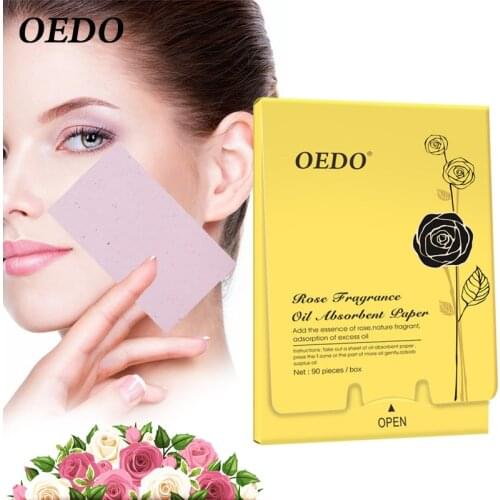 90pcs/box Rose Fragrance Oil Absorbent Paper Face Care Oil Absorbing Sheets Skin Care Oil Control Whitening Make Up Beauty