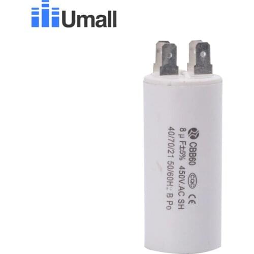 CBB60 8UF 450V AC running capacitor 4 pins motor start capacitor for electric machine water pumps QB-60 IDB-35 PM-45