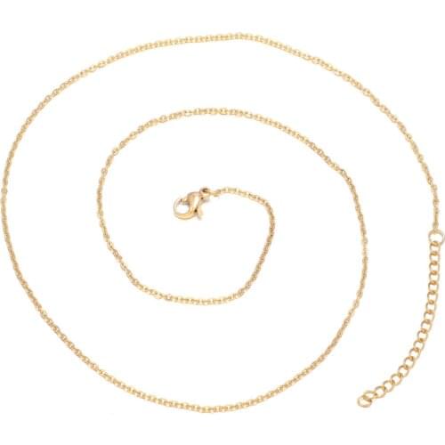 Fashion Stainless Steel Silver&Golden Color Chains High Quality for Jewelry Making DIY Necklace Accessories 45+5cm