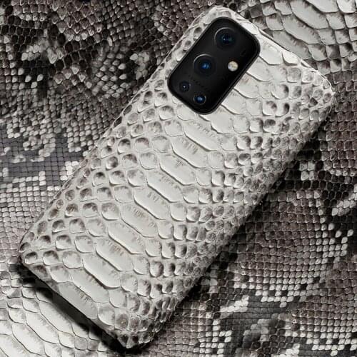 Genuine Python Leather phone case for Oneplus 7T 7 Pro Nord 6 6T 9 Pro 9R 8 pro Luxury Snakeskin Cover For One Plus 7T Pro 5 5T