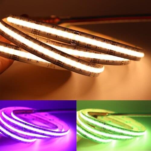 DC24V CCT/RGB/RGBW COB LED Light Strip 840LEDs/m High Density Flexible FOB COB RA90 Linear Dimmable Led Lights