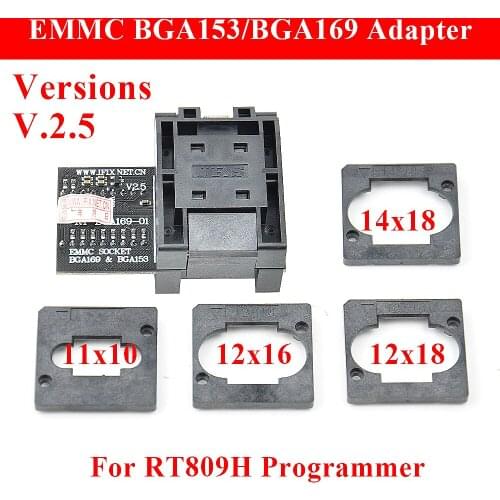 Quality A+++ T-BGA169-01 BGA169 / BGA153 EMMC Adapter V2.3 With 3pcs BGA bounding box For RT809H programmer Free Shipping