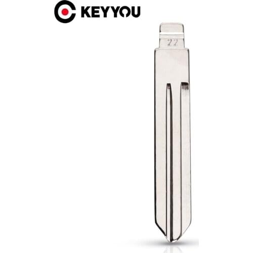 KEYYOU 10pcs Type #22 Metal Blank Flip KD Remote Key Blade For Nissan Sunny Tiida Teana Livina For Opel Uncut NSN14 Key Blade