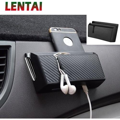LENTAI 1PC Carbon Fiber Car Organizer Box Stowing Tidying For Renault Megane 3 Duster Captur Chevrolet Cruze Aveo Captiva Clio